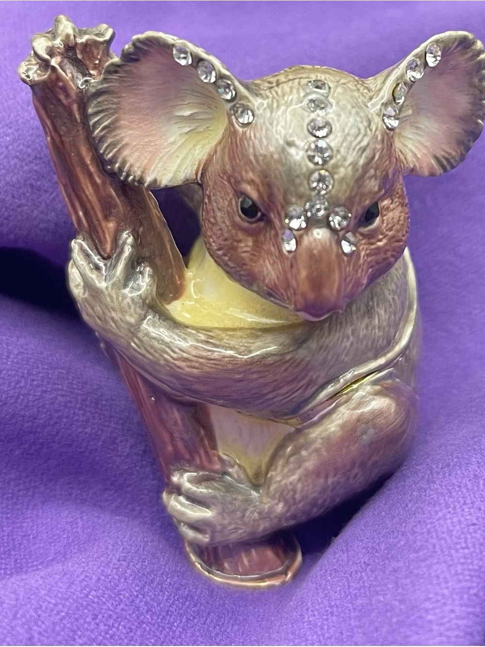 NIB Pewter Bejeweled Enameled Hinged Trinket Box